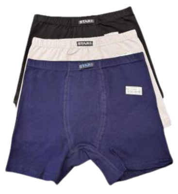 STAR 3 LÜ ASORTİ ERKEK ÇOCUK PAMUKLU KEMER LYCRALI BOXER ASORTİ ( KARIŞIK )