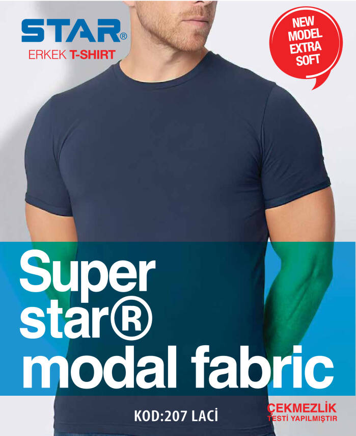 STAR 3 LÜ ERKEK MODAL SIFIR YAKA KISAKOL BASİC T-SHİRT - 4