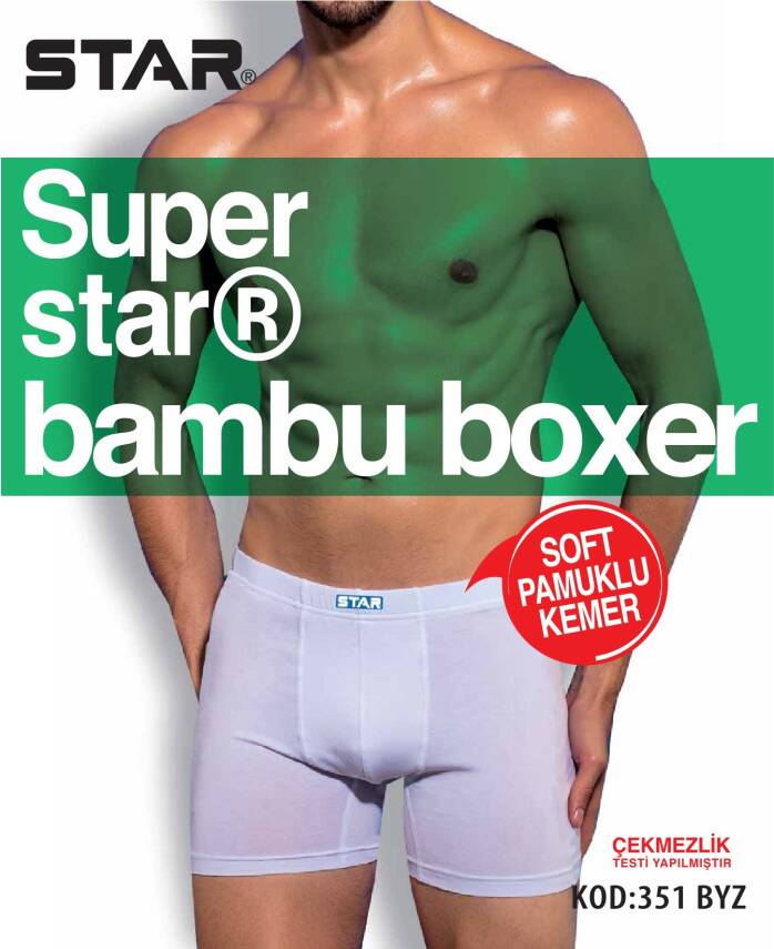 STAR 3 LÜ ERKEK ORGANİK BAMBU PAMUKLU KEMER BOXER - 1