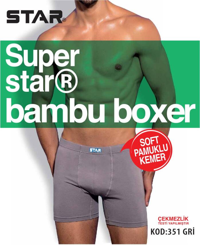 STAR 3 LÜ ERKEK ORGANİK BAMBU PAMUKLU KEMER BOXER - 3