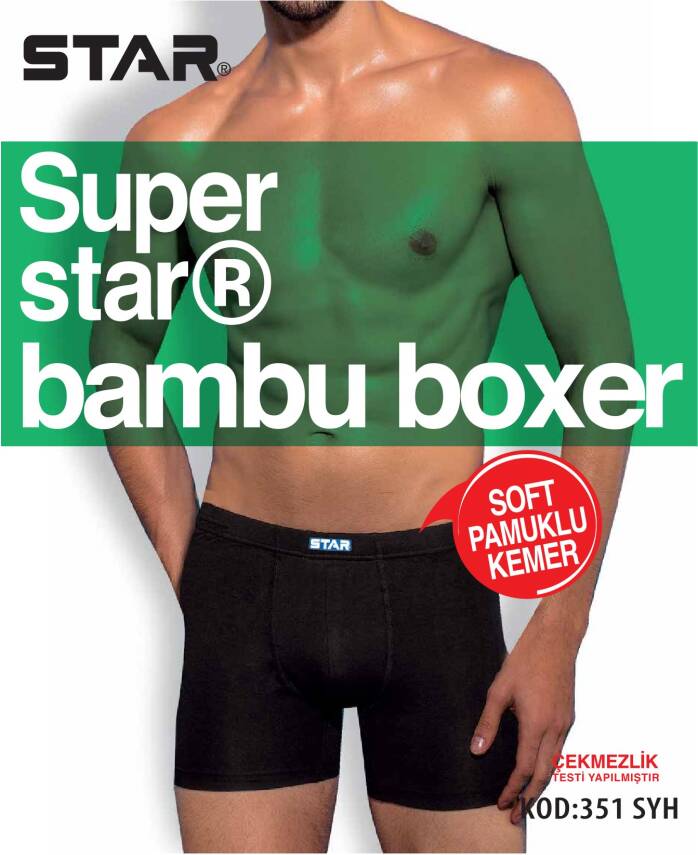 STAR 3 LÜ ERKEK ORGANİK BAMBU PAMUKLU KEMER BOXER - 5