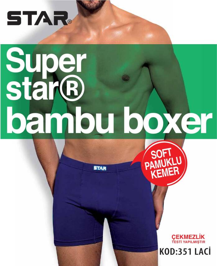 STAR 3 LÜ ERKEK ORGANİK BAMBU PAMUKLU KEMER BOXER - 6