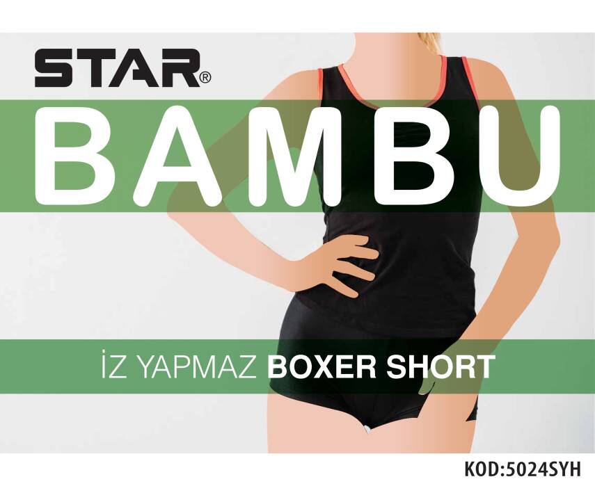 STAR 3 LÜ KADIN BAMBU BOXER KÜLOT - 1