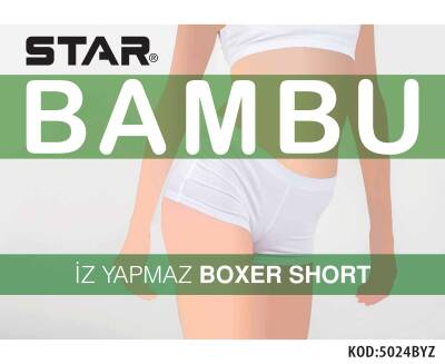 STAR 3 LÜ KADIN BAMBU BOXER KÜLOT BEYAZ