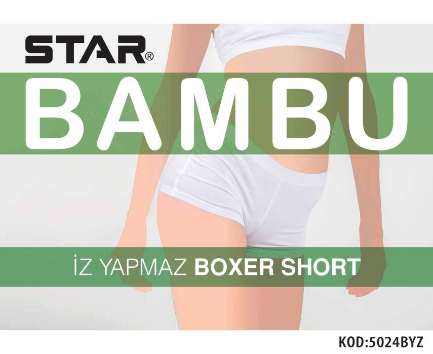STAR 3 LÜ KADIN BAMBU BOXER KÜLOT - 2