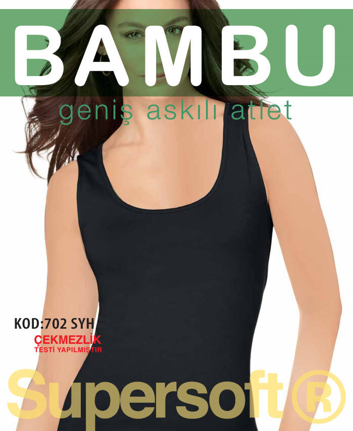 STAR 3 LÜ KADIN BAMBU GENİŞ ASKILI ATLET - 1