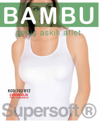 STAR 3 LÜ KADIN BAMBU GENİŞ ASKILI ATLET BEYAZ