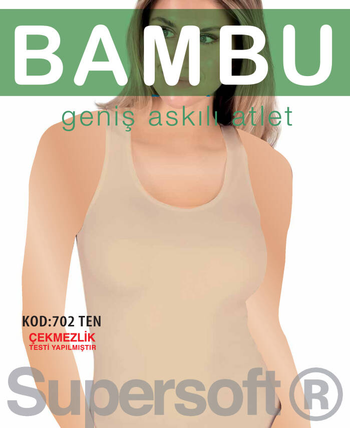 STAR 3 LÜ KADIN BAMBU GENİŞ ASKILI ATLET - 3