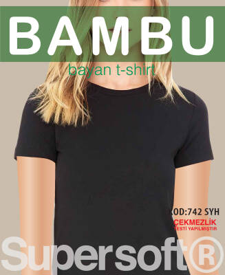 STAR 3 LÜ KADIN BAMBU SIFIR YAKA KISAKOL T-SHİRT SİYAH
