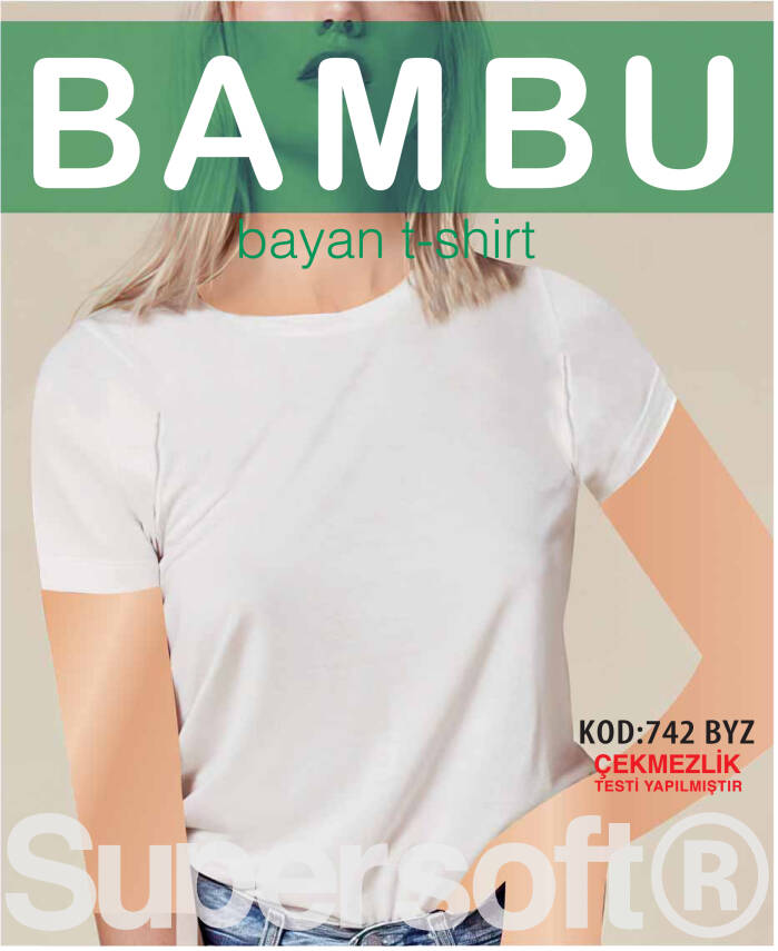 STAR 3 LÜ KADIN BAMBU SIFIR YAKA KISAKOL T-SHİRT - 2