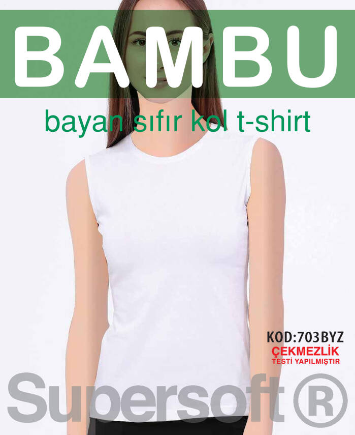 STAR 3 LÜ KADIN BAMBU SIFIR YAKA SIFIR KOL ATLET - 1