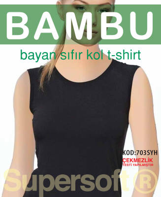 STAR 3 LÜ KADIN BAMBU SIFIR YAKA SIFIR KOL ATLET SİYAH