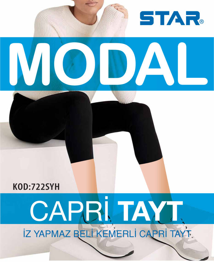 STAR 3 LÜ KADIN MODAL DİZ ALTI KAPRİ TAYT - 1