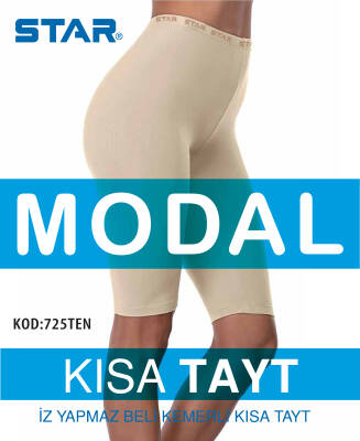 STAR 3 LÜ KADIN MODAL DİZ ÜSTÜ KISA TAYT TEN