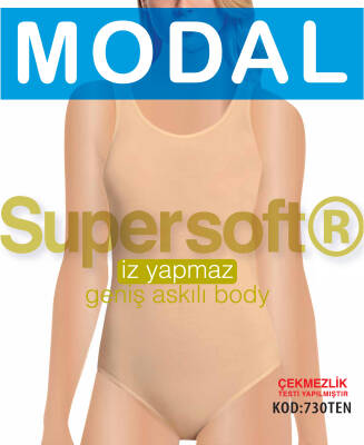 STAR 3 LÜ KADIN MODAL GENİŞ ASKILI ÇITÇITLI BODY ATLET TEN