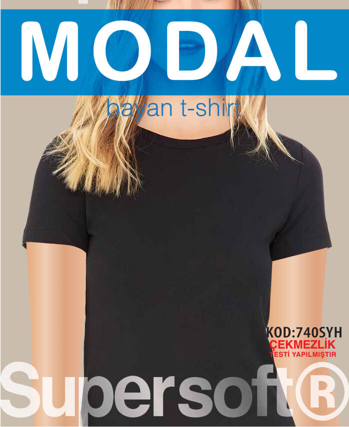 STAR 3 LÜ KADIN MODAL SIFIR YAKA KISA KOL T-SHİRT - 1