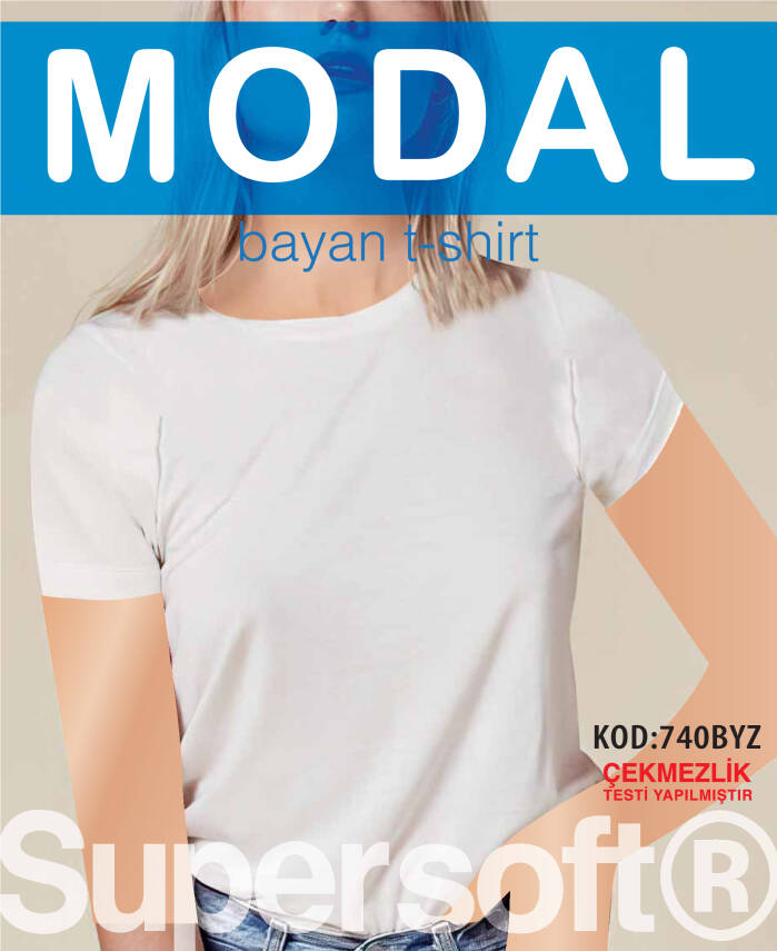 STAR 3 LÜ KADIN MODAL SIFIR YAKA KISA KOL T-SHİRT - 2