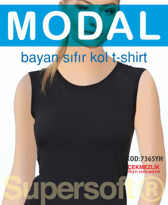 STAR 3 LÜ KADIN SIFIR KOL SIFIR YAKA T-SHİRT SİYAH
