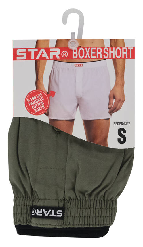 STAR DÜZ RENK %100 SAF PAMUKLU RAHAT KALIP DESENLİ HAVLU BEL BOXER - 2