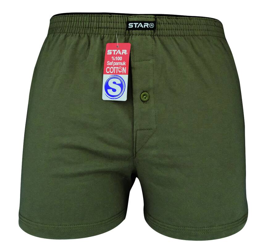STAR DÜZ RENK %100 SAF PAMUKLU RAHAT KALIP DESENLİ HAVLU BEL BOXER - 1
