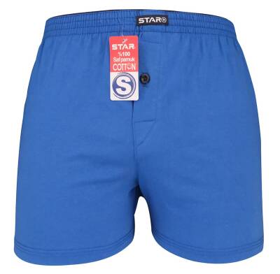 STAR DÜZ RENK %100 SAF PAMUKLU RAHAT KALIP HAVLU BEL BOXER MAVİ