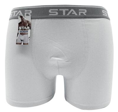 STAR ERKEK BEYAZ BELİ KEMERLİ LYCRALI BOXER 