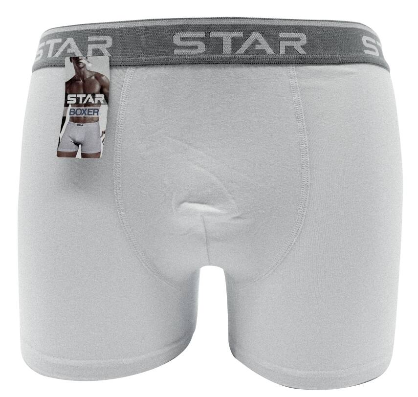 STAR ERKEK BEYAZ BELİ KEMERLİ LYCRALI BOXER - 1