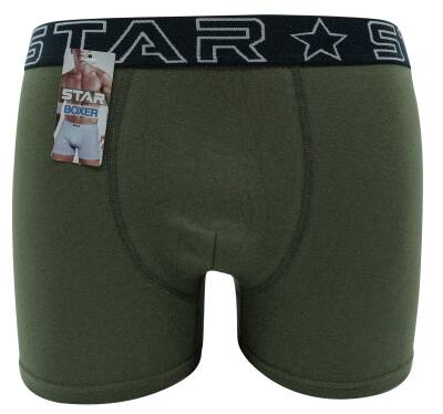 STAR ERKEK HAKİ BELİ KEMERLİ LYCRALI BOXER 