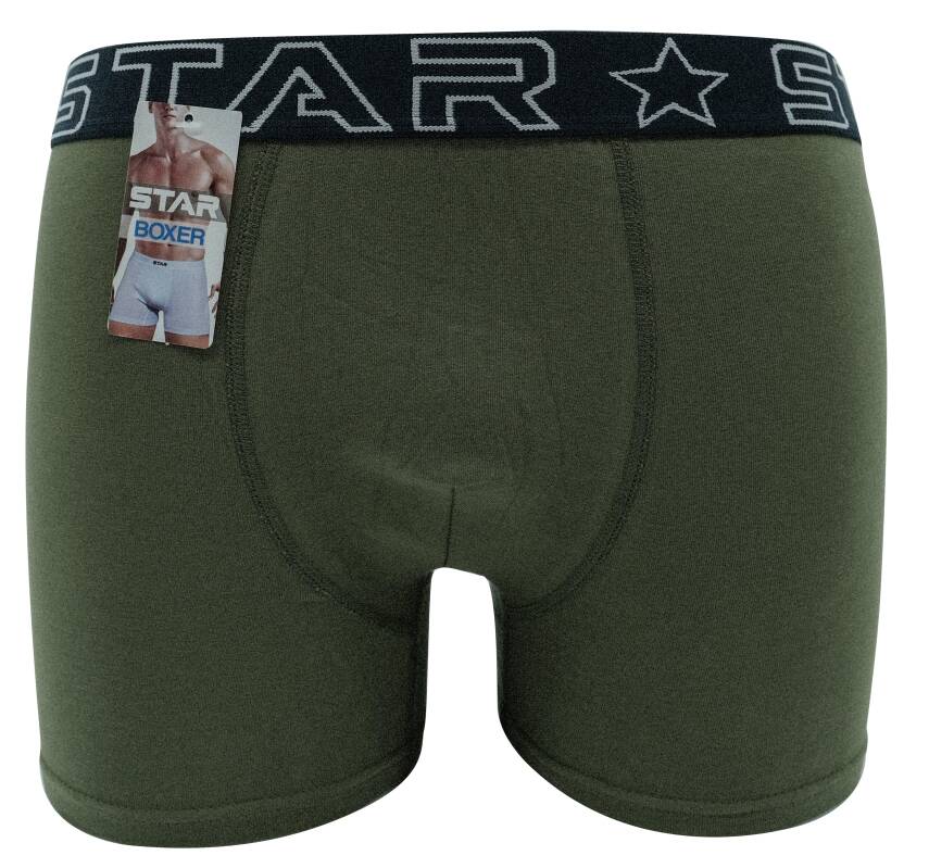 STAR ERKEK HAKİ BELİ KEMERLİ LYCRALI BOXER - 1