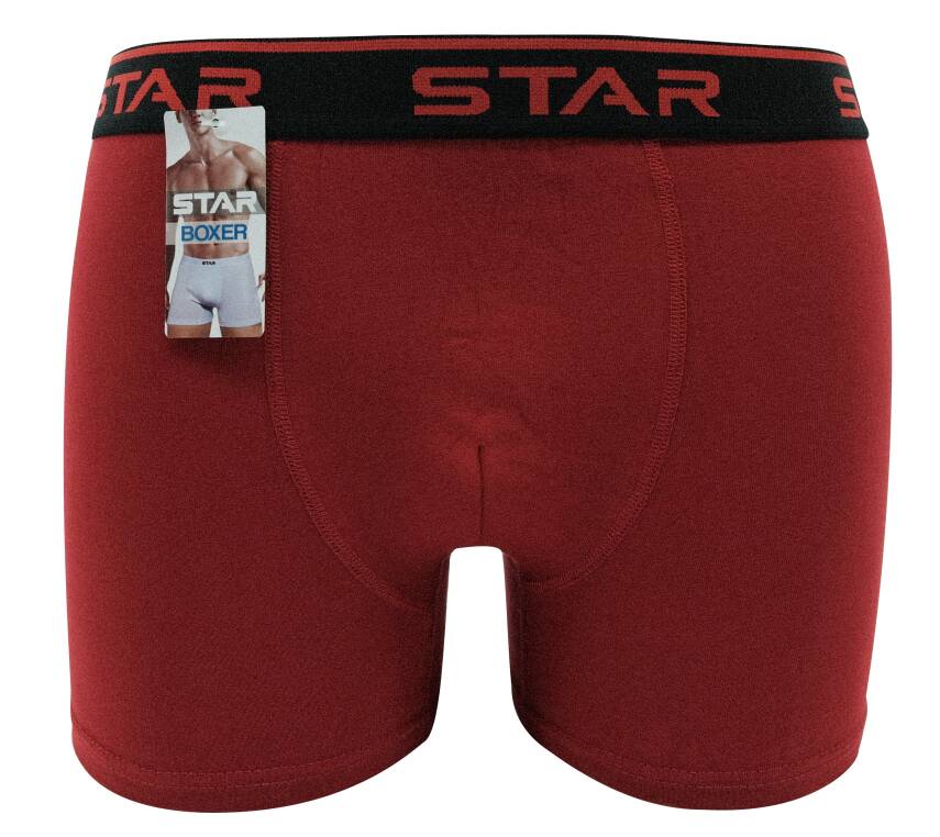 STAR ERKEK KIRMIZI BELİ KEMERLİ LYCRALI BOXER - 1