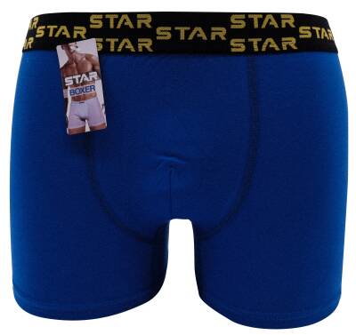 STAR ERKEK MAVİ BELİ KEMERLİ LYCRALI BOXER 