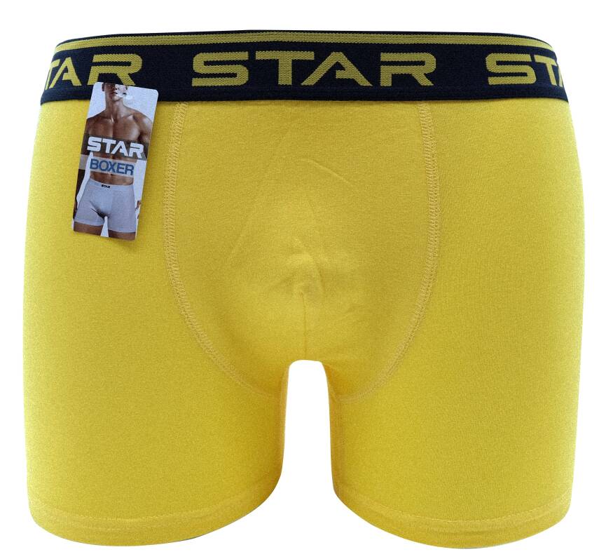 STAR ERKEK SARI BELİ KEMERLİ LYCRALI BOXER - 1