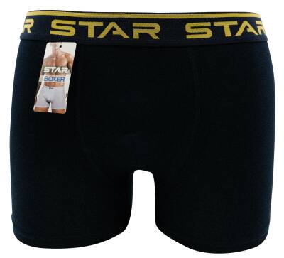STAR ERKEK SİYAH BELİ KEMERLİ LYCRALI BOXER 