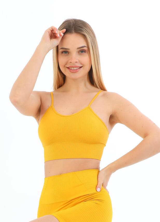 STAR FORM ANGEL KADIN İP ASKILI PEDLİ FİTİLLİ CROP BÜSTİYER - 1