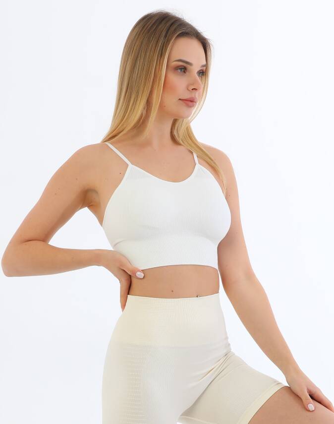 STAR FORM ANGEL KADIN İP ASKILI PEDLİ FİTİLLİ CROP BÜSTİYER - 3