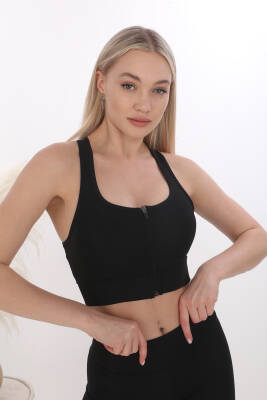 STAR FORM ANGEL KADIN KALIN ASKILI FERMUARLI CROP BÜSTİYER 