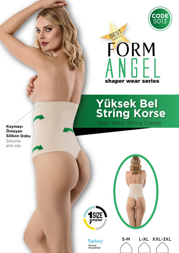 STAR FORM ANGEL KADIN SİYAH LAZER KESİM DİKİŞSİZ TANGA KORSE - 1