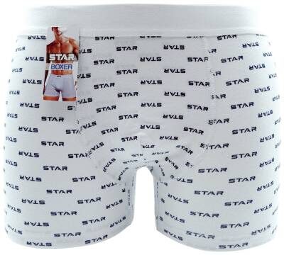 STAR LOGOLU BOXER BEYAZ